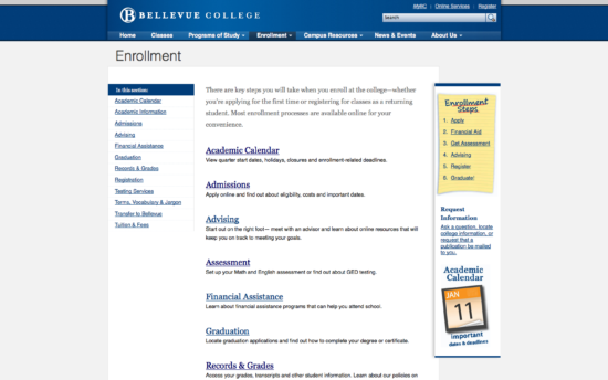 Enrollment page