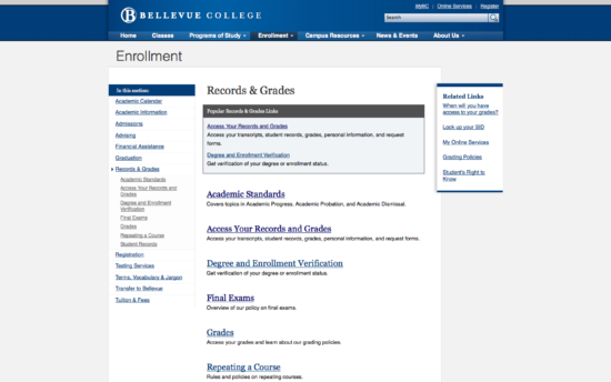 Records & Grades page