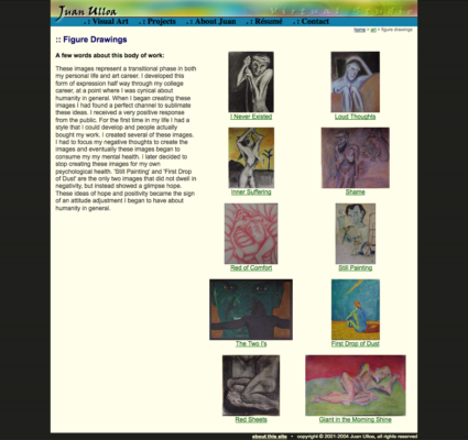 screenshot of figure drawings page